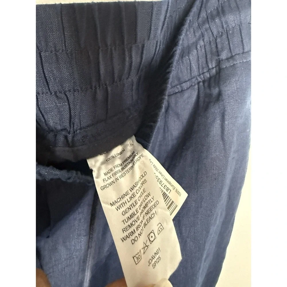 Quince Womens Navy 100% European Linen Wide Leg Pants Size XL Quiet Luxury